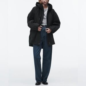 $269! Zara ASYMMETRIC OVERSIZE PARKA Black color Woman’s SZ Medium